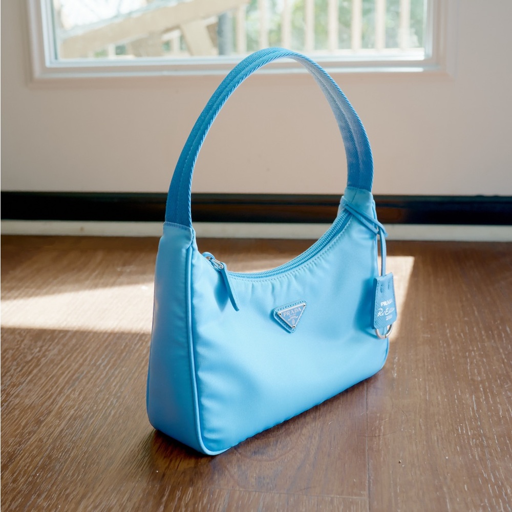 Prada Blue 2000 Re-Edition Nylon Mini Shoulder Bag